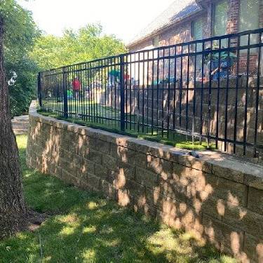 retaining wall with gate in Oklahoma