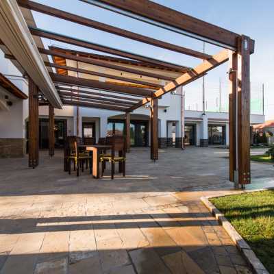Commercial Pergola patio installation