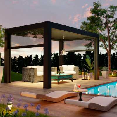 Pergola installed by pool